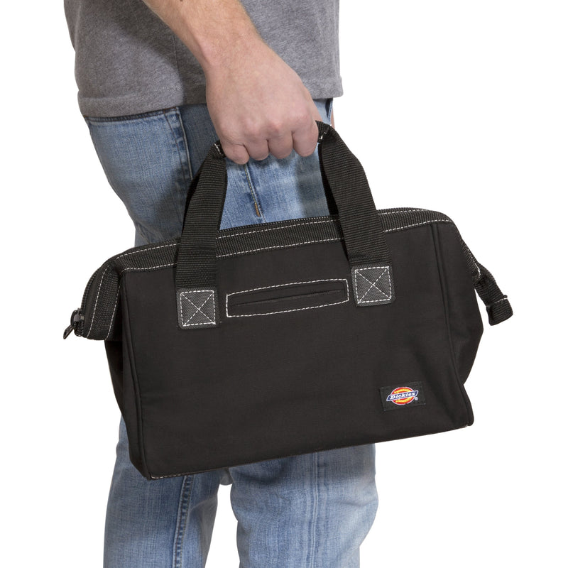 Dickies 12-Inch Durable Canvas Work Bag for Painters, Carpenters, and Builders, Heavy-Duty Zipper, Reinforced Handles, Black - NewNest Australia