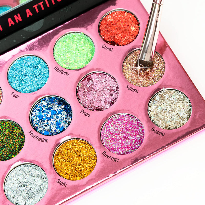 RUDE Sin of Glittony Glitter Palette 15 Eyeshadow Palette - NewNest Australia