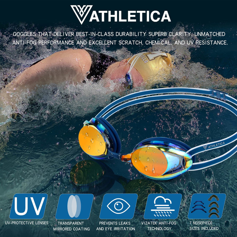 V ATHLETICA Unisex Adult and Youth Swim Goggles and Case Purple - NewNest Australia