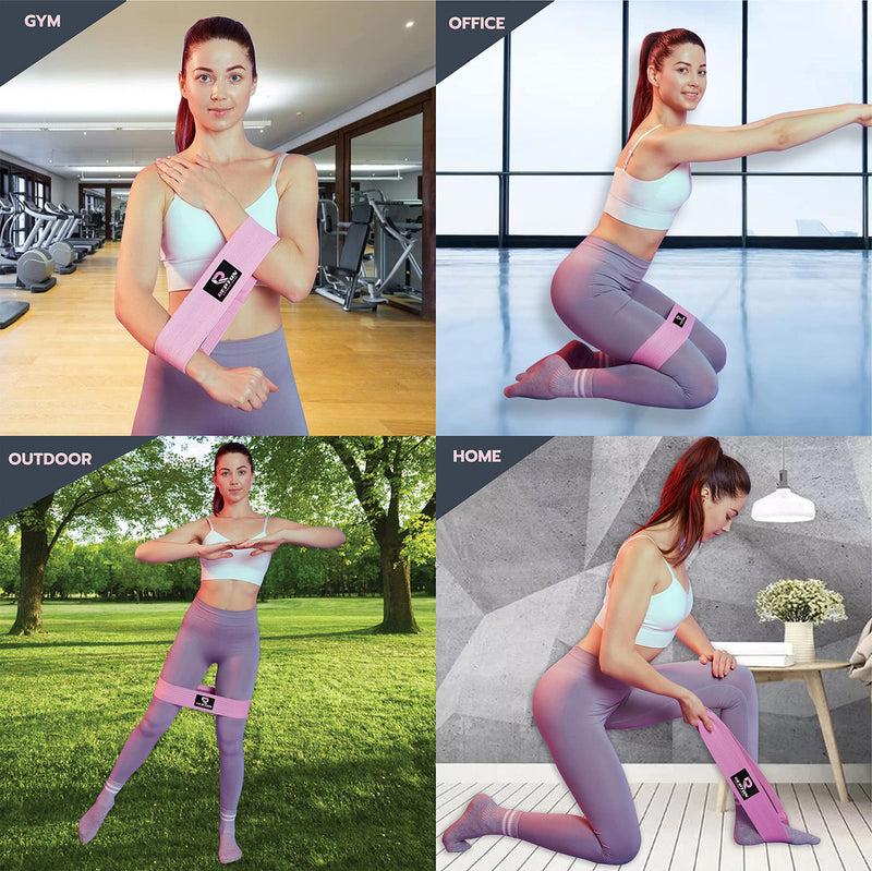 3 Sets Resistance Bands | Glutes, Hips and Legs Exercise Band | Ideal for Home Gym Fitness, Yoga, Pilates & Workout | Women and Men Non-Slip Booty Band | Physio Resistant Loop Pink - NewNest Australia