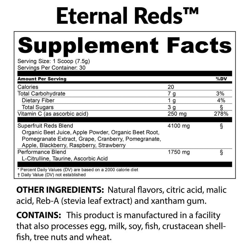 BioTrust Eternal Reds, Red Superfoods Powder, Support for Healthy Circulation, Energy, Stamina, No Added Sugar or Caffeine, Naturally Flavored and Sweetened, Berry Flavor (30 Servings) - NewNest Australia