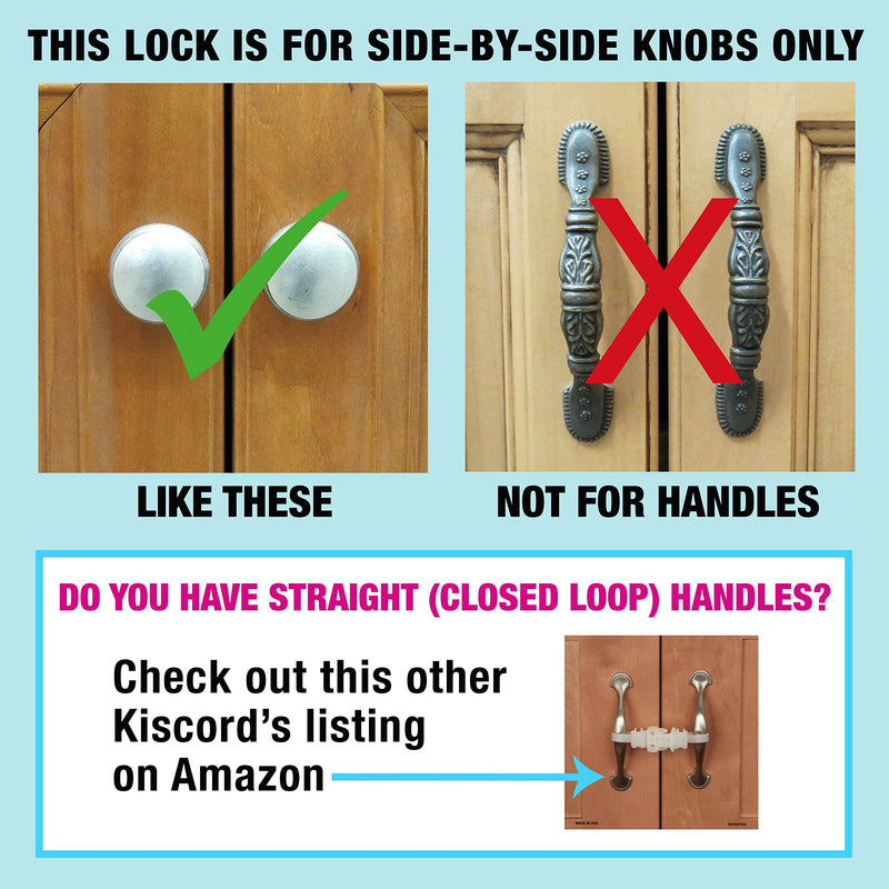 Kiscords Baby Safety Cabinet Locks for Knobs Child Safety Cabinet Latches for Home Safety Strap for Baby Proofing Cabinets Kitchen Door RV No Drill No Screw No Adhesive (White) - NewNest Australia