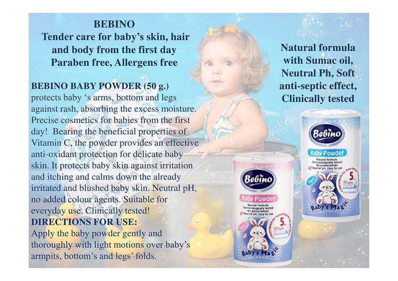 Bebino baby powder pink without parabens 65g - NewNest Australia