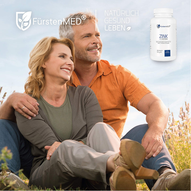 FürstenMED® Zinc Capsules High Dose - Zinc High Dose Zinc 25mg - Zinc Bisglycinate + L-Histidine + Copper - Zinc High Dose - 180 Vegan (Zinc Supplement) Capsules without Additives - NewNest Australia
