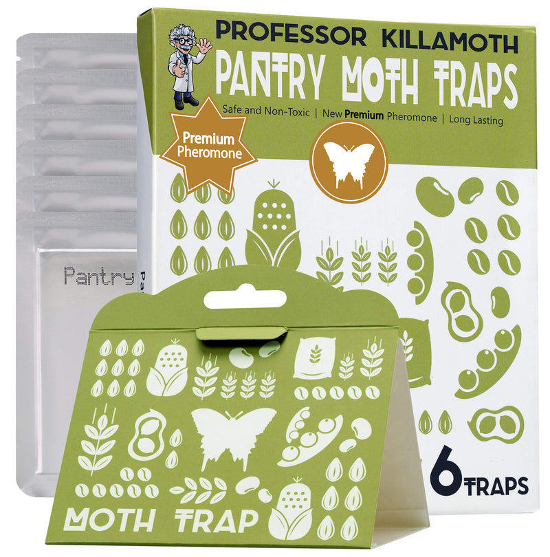 NewNest Australia - Professor Killamoth Pantry Moth Traps 6 Pack | Child and Pet Safe | No Insecticides | Premium Attractant 