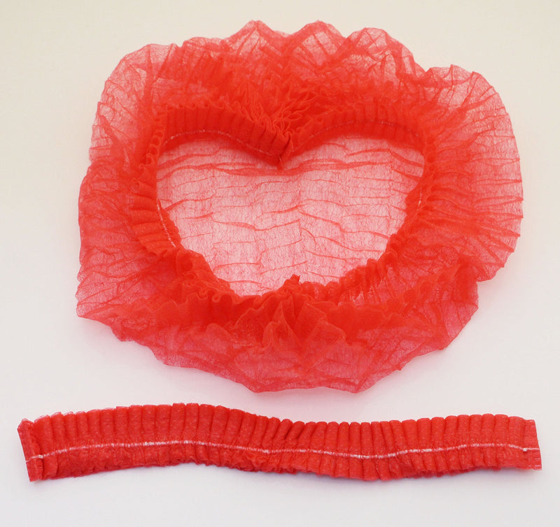 Yes!Fresh 100 Pieces Disposable Non-Woven Clip Caps Mop Caps Hairnets Head Cover, 21", with 6 Colors for You to Choose (Red) Red - NewNest Australia