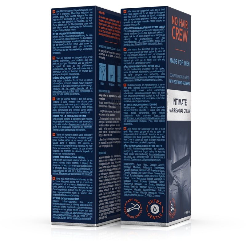 2 x NO HAIR CREW depilatory cream for the intimate area - extra gentle hair removal for men (set 2 x 100ml) - NewNest Australia