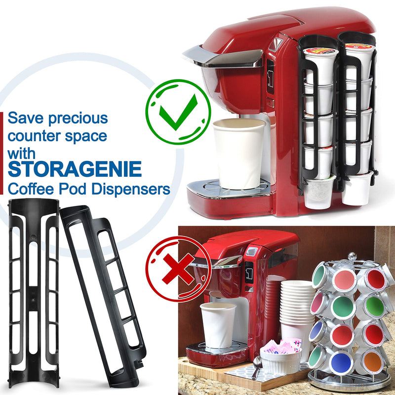 NewNest Australia - Coffee Pod Holder Side Mount K Cup Pods Dispenser compatible with Keurig Coffee Makers, Perfect for Small Counters 2 Rows/For 10 K Cups Black 