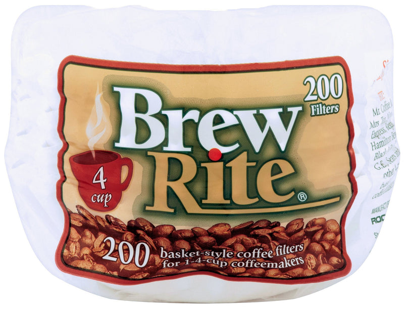 Brew Rite 4 Cup Coffee Basket Disposable Filters - 400 Ct Pack of 400 - NewNest Australia