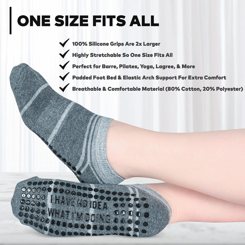 Sticky Grip Socks for Barre, Pilates, Lagree, Yoga, Dance - Life By Lexie Non Slip Women's Socks No Idea - NewNest Australia