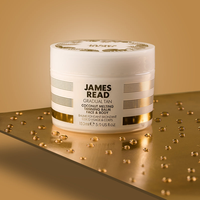 JAMES READ Coconut Melting Tanning Balm for Face & Body 150ml LIGHT/MEDIUM Gradual Self Tan Natural Golden Tan Hydrating Oil Softens & Nourishes the Skin Lasts up to 5 Days, Suitable for Any Skin Tone - NewNest Australia