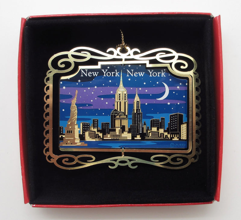 NewNest Australia - New York City at Night ORNAMENT NYC Skyline Empire State Building Statue of Liberty Travel Souvenir Gift 