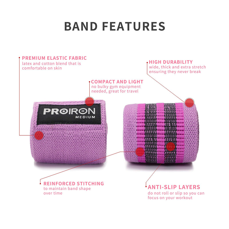 PROIRON Fabric Exercise Resistance Bands for Women Leg Glute Workout, Non-Slip Booty Bands Resistance Loops, Yoga Pilates Training #4-Set of 3 (light+medium+heavy) - NewNest Australia