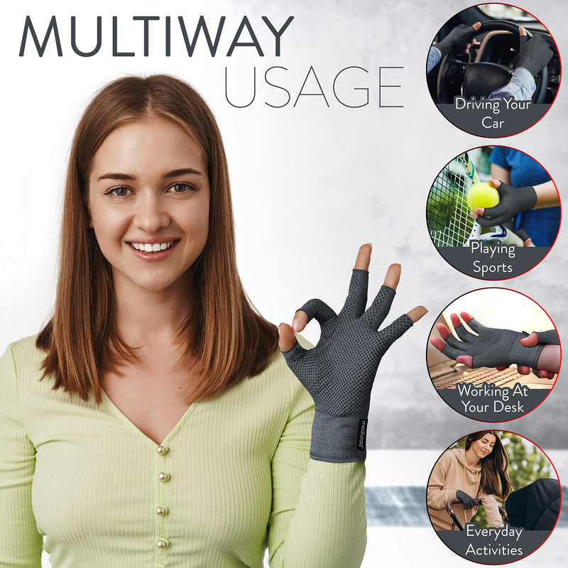 Medipaq Compression Gloves for Arthritis for Women & Men - Small with Grip - 1 Pair of Arthritis Gloves for Women & Men - arthritis Pain relief for Hands - Fingerless Gloves for Women & Men Single - NewNest Australia