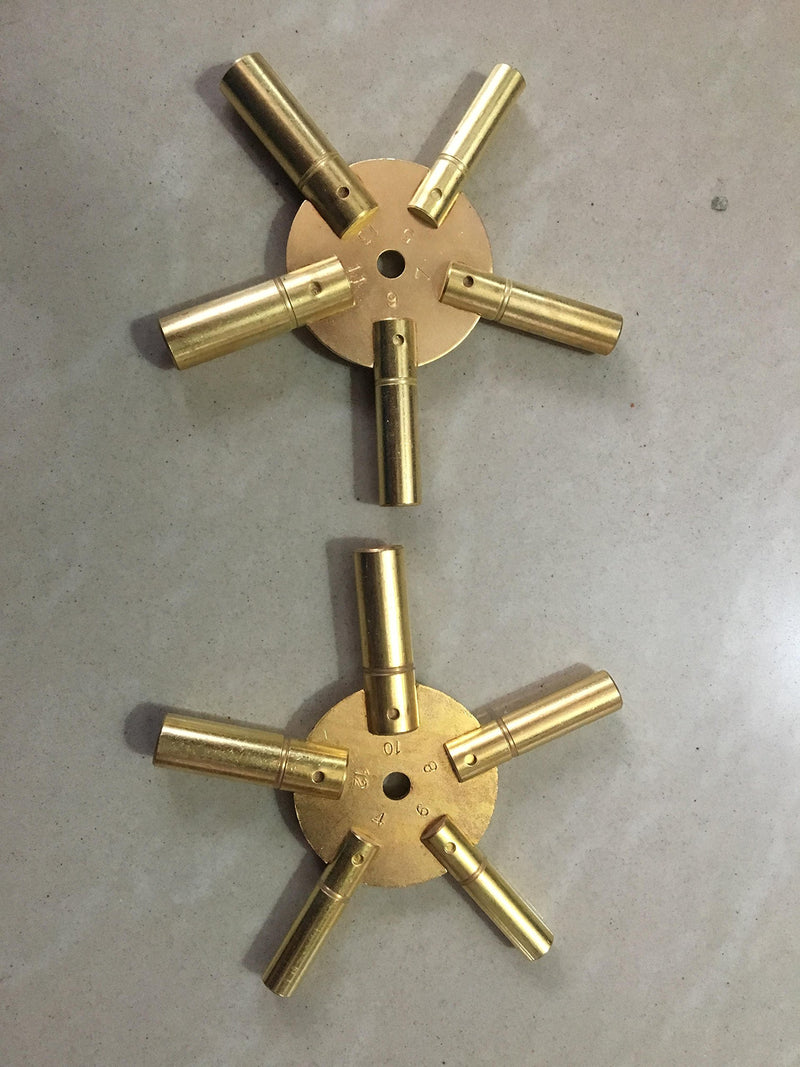 NewNest Australia - Large - Brass Clock/Watch Key Set, Odd & Even Sizes from Brass Blessing (5188) 