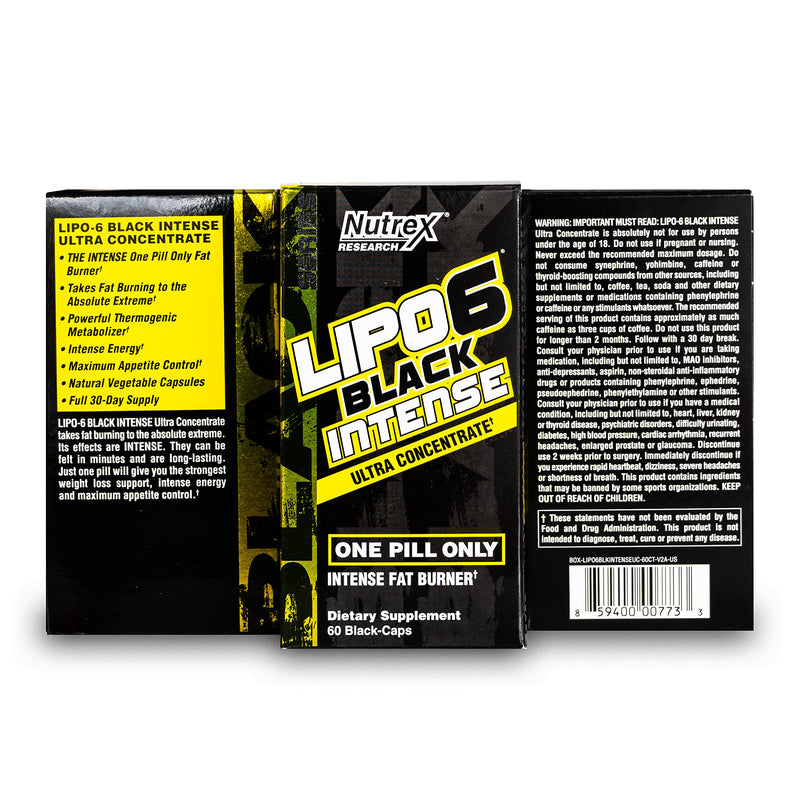 Nutrex Research Lipo-6 Black Intense Ultra Concentrate | Intense Thermogenic Fat Burner - Weight Loss Supplement | 60 Diet Pills - NewNest Australia