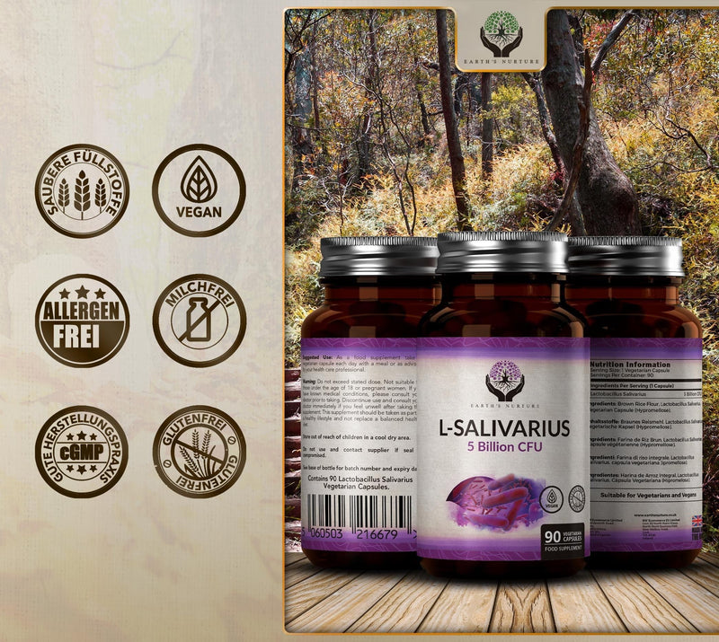 En Lactobacillus Salivarius Probiotic | 90 High-Dose Lactobacillus Salivarius Capsules - 5 Billion Kbu L Salivarius Probiotics Per Capsule | Gmo, Gluten & Allergen Free | Made In Uk - NewNest Australia