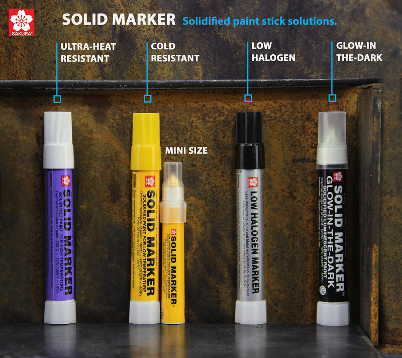 Sakura XSCM-T-19 Red Solidified Paint Low Temperature Slim Solid Marker, Mini-Barrel, -40 to 212 Degree F, 10 mm Push-Up Tip (Pack of 12) - NewNest Australia