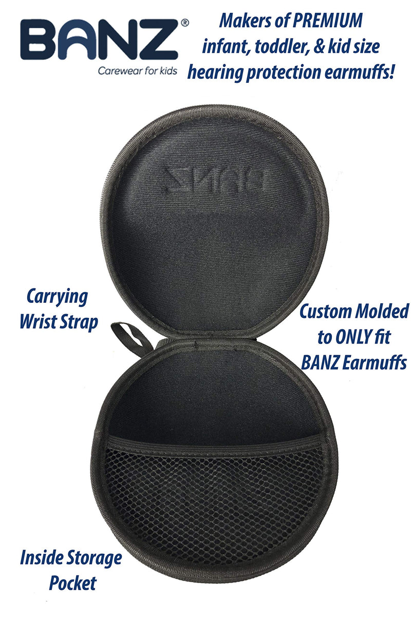 BANZ Baby Earmuffs CASE - Protective Premium Hard EVA Case - Holds Baby Size Earmuffs and Bluetooth Baby Headphones Black - NewNest Australia