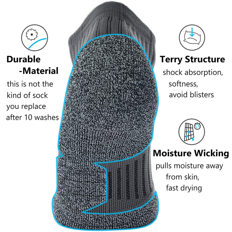 CWVLC Unisex Cushioned Compression Athletic Ankle Socks Multipack Large 6-pairs (Charcoal2,watermelon2,white2) - NewNest Australia