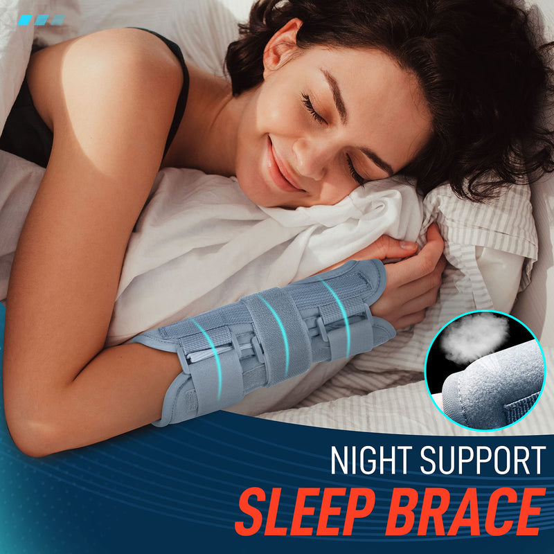 Wrist Brace Carpal Tunnel for Women Men, Adjustable Night Sleep Support Brace with Splints Left Hand, Medium/Large Medium/Large (Pack of 1) - NewNest Australia