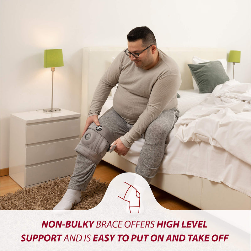 Adjustable Knee Brace Support - Plus Size Knee Brace for ACL, MCL, LCL, Sports, Meniscus Tear. Open Patella Knee Brace for Arthritis Pain and Support for Women, Men (Size 3 Gray) Grey Size 3 (Pack of 1) - NewNest Australia