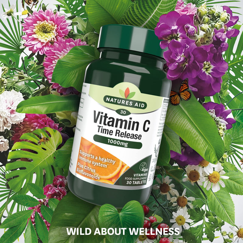 Natures Aid Vitamin C, Time Release 30 Tablets, 1000 mg (with Citrus Bioflavonoids, Slow Release, for the Normal Function of the Immune System, Vegan Society Approved, Made in the UK) - NewNest Australia