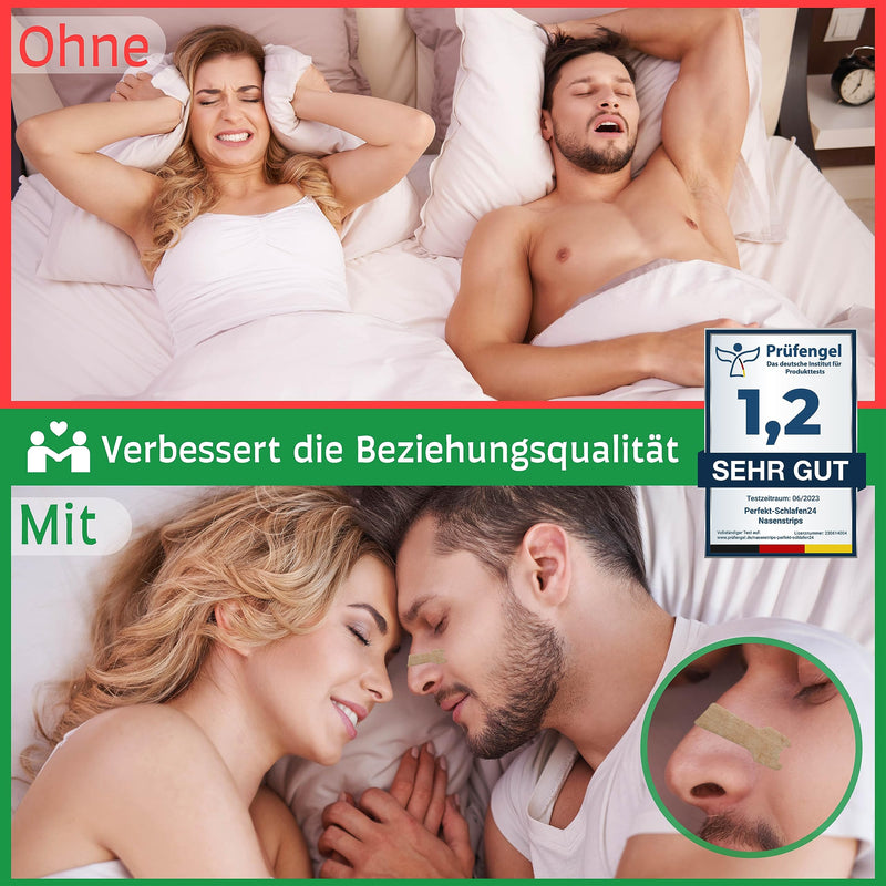 Perfect-Schlafen24 120 X Extra Strong Nose Plasters Against Snoring - 66 X 19 Mm - Anti Snoring Nose Strips - Sleep Better Without Snoring & Better Breathing For Sports - Snoring Nose Strips - NewNest Australia
