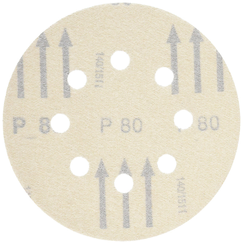 Bosch SR5R080 5-Piece 80 Grit 5 In. 8 Hole Hook-And-Loop Sanding Discs - NewNest Australia