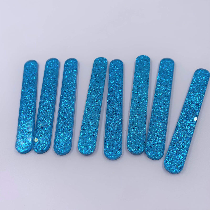 NewNest Australia - Reusable Acrylic Cakesicle Popsicle Sticks Pack of 50 (Blue Glitter) Blue Glitter 