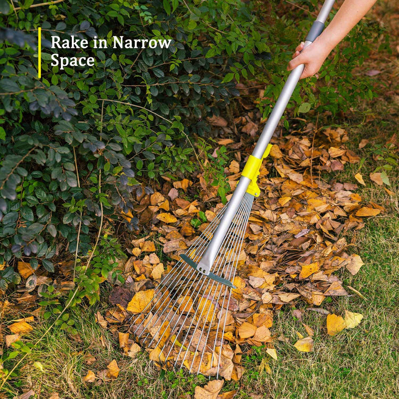 Jardineer 63 inch Adjustable Garden Rake Leaf, Collect Loose Debris Among Delicate Plants, Lawns and Yards, Expandable Head from 7 inch to 23 inch. Ideal Garden Rake Tools - NewNest Australia