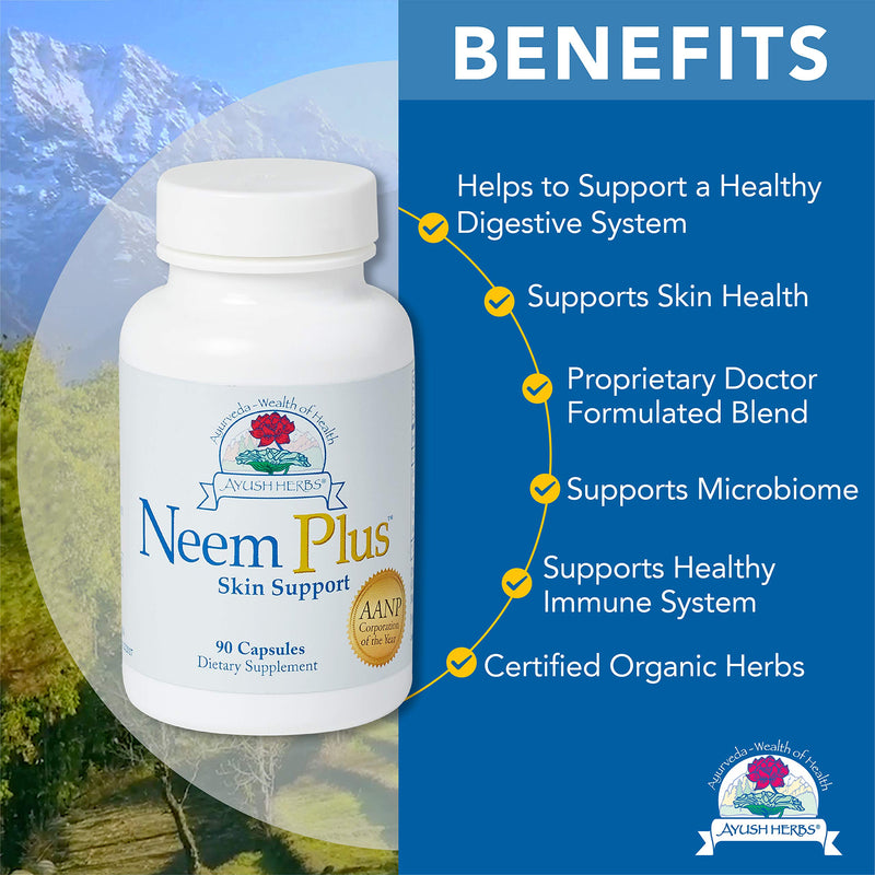 Ayush Herbs Neem Plus Herbal Supplement, 90 Capsules 1 - NewNest Australia