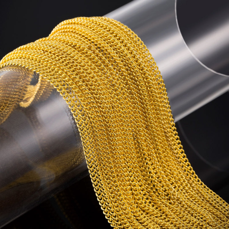 33 Feet Gold Plated Link Chain Necklace with 30 Jump Rings and 20 Lobster Clasps for Men Women Jewelry Chain DIY Making (1.5 mm) 1.5 mm - NewNest Australia