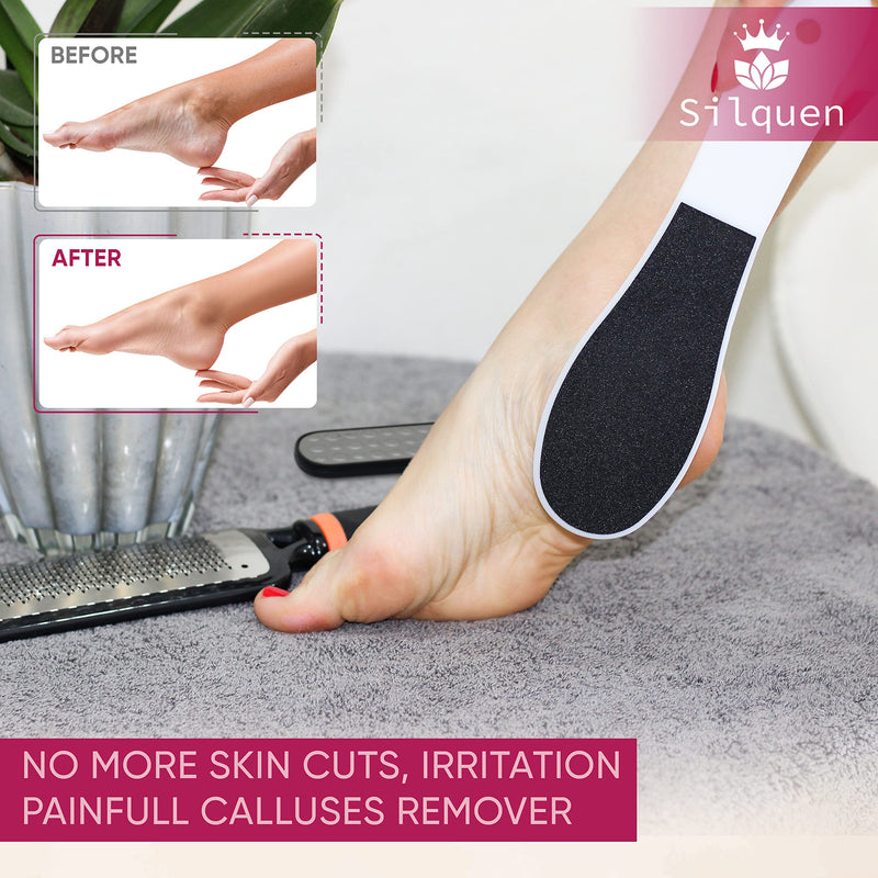Pack of 3 Professional Pedicure Foot File of Good Plastic and Steel Grades, Remove Callus, Hard Skin Remover, Double-Sided Exfoliator-Scrubber, Easy to Use with Ergonomic Grip Pack of 3 - NewNest Australia