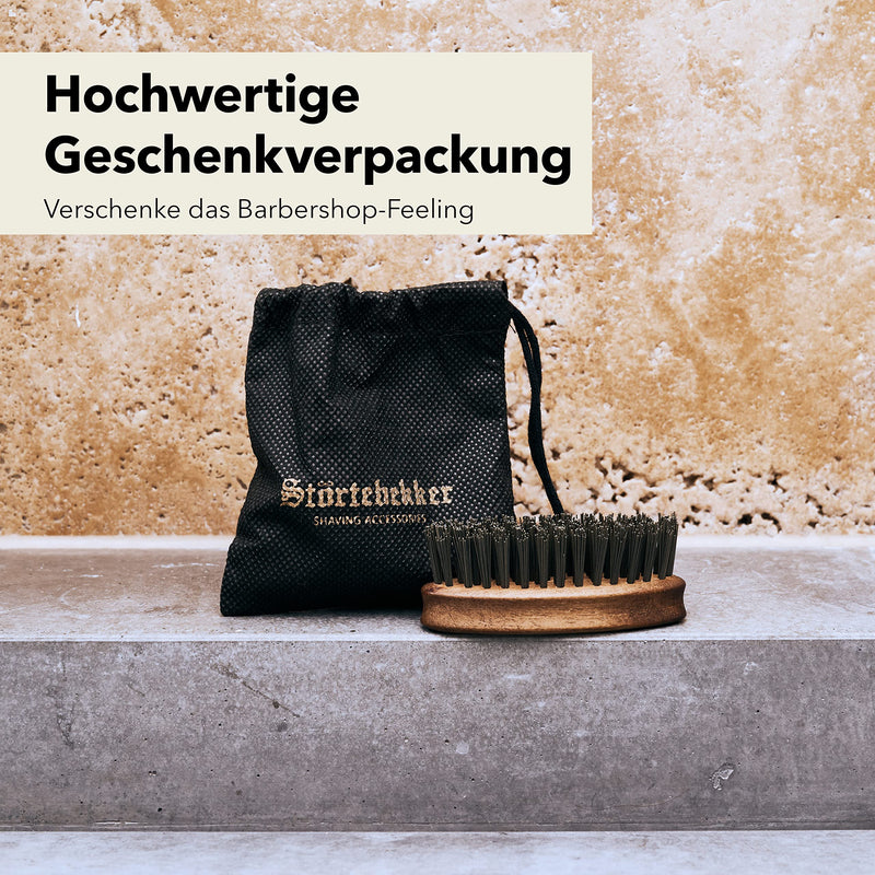 Störtebekker® Premium Beard Brush - Made in Germany - Detangles the beard and shapes it - Prevents itching - Sustainable BioniFil bristles - Walnut wood - Beard Brush Small - NewNest Australia