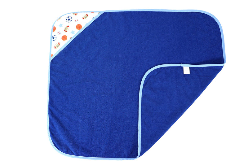 Cudlie Buttons & Stitches Baby Boy 3 Pack Rolled/Carded Hooded Towels in All Star Baby Print (GS71720) 3 Pack hooded towel - NewNest Australia