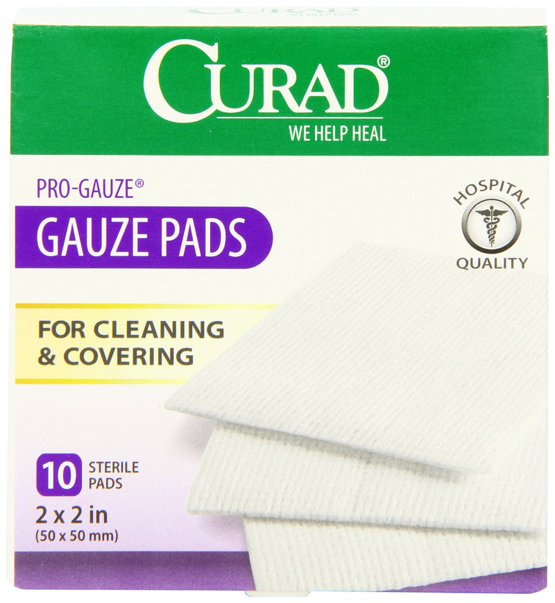 Curad Non-Woven Pro-Gauze, 2 Inch x 2 Inch, 10 Count (Pack of 6) 10 Count (Pack of 6) - NewNest Australia