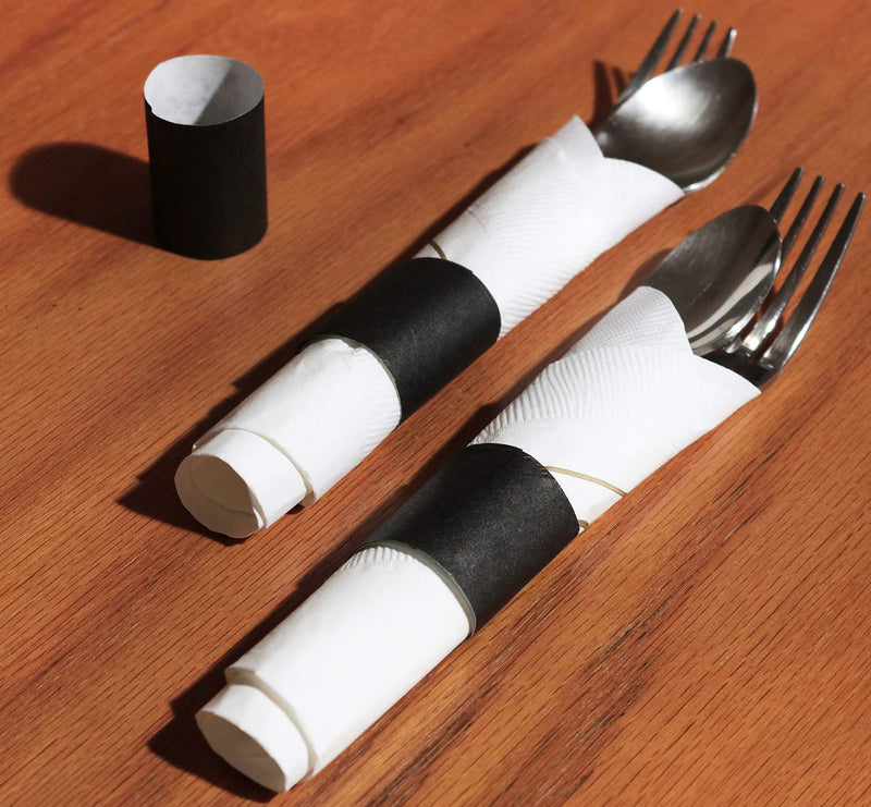 Rupert and Jeoffrey's Trading Co. Paper Napkin Rings - Self-Adhering (500, Black) 500 - NewNest Australia