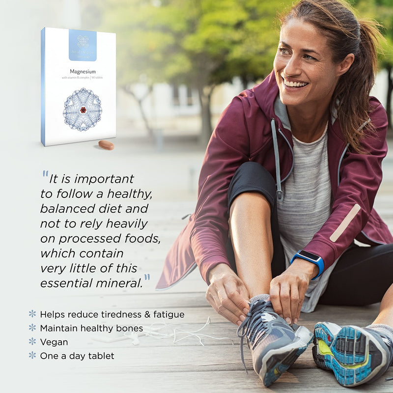 Healthspan Magnesium 375mg (90 Tablets) | Added Vitamin C & Vitamin B Complex | Promotes Immune Health | Support Your Bones, Teeth, Muscles & Nervous System | Vegan - NewNest Australia