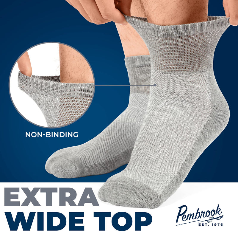 Diabetic Ankle Socks for Men & Women | 6 Pairs Wide Non Binding Socks Quarter Length | Edema Neuropathy Socks for Women & Men Medium 2 Black / 2 Grey / 2 White - 6 Pairs - NewNest Australia