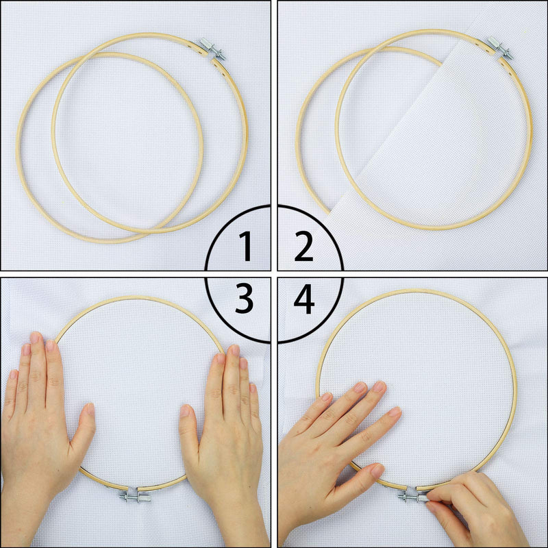 Similane 5 Pieces Embroidery Hoops Bamboo Circle Cross Stitch Hoop Ring 5 inch to 10 inch for Embroidery and Cross Stitch - NewNest Australia