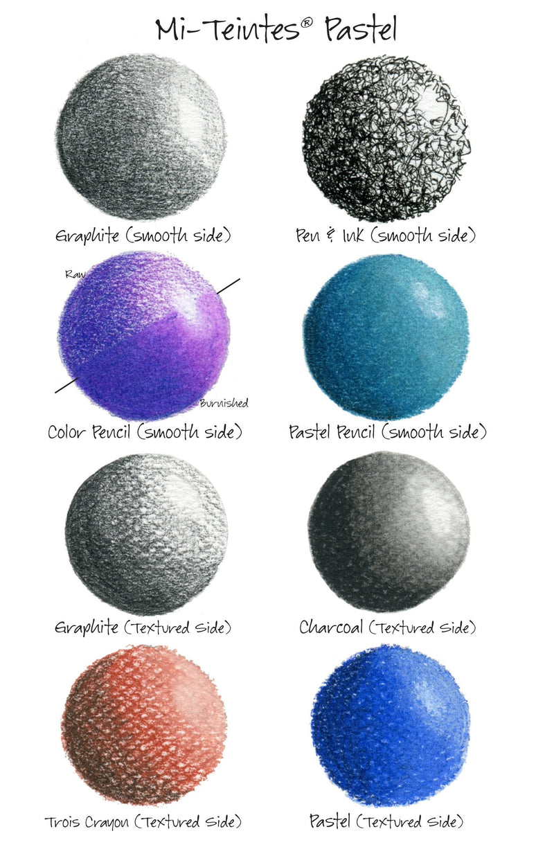 CANSON Mi-Teintes Pastel Pad, Assorted Colors 9"X12" Fold Over (100510864) , White - NewNest Australia