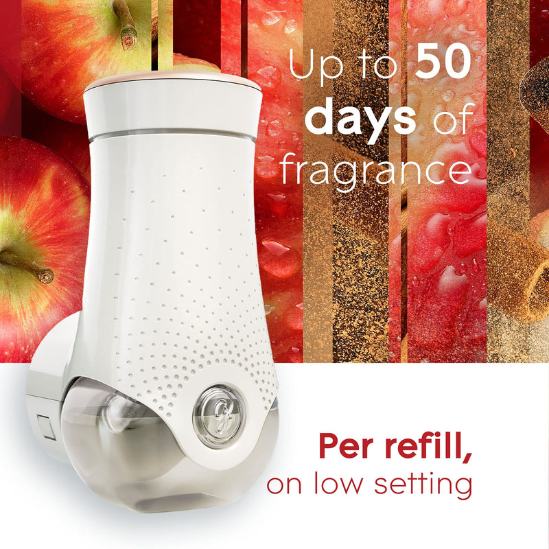 Glade PlugIns Refills Air Freshener Starter Kit, Scented and Essential Oils for Home and Bathroom, Apple Cinnamon, 4.02 Fl Oz, 2 Warmers + 6 Refills - NewNest Australia