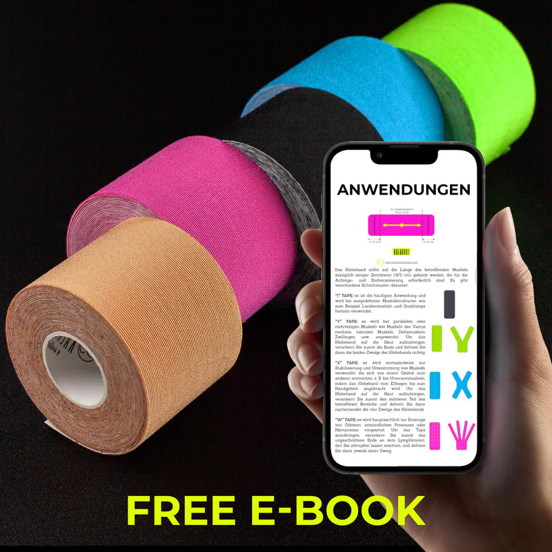 Kalahari 1 X Kinesiology Tape With E-Book Instructions In German - Waterproof, Elastic Kinesiology Tape For Better Adhesion And Impermeability To Water And Sweat (5 Cm X 5 M) Blue - NewNest Australia