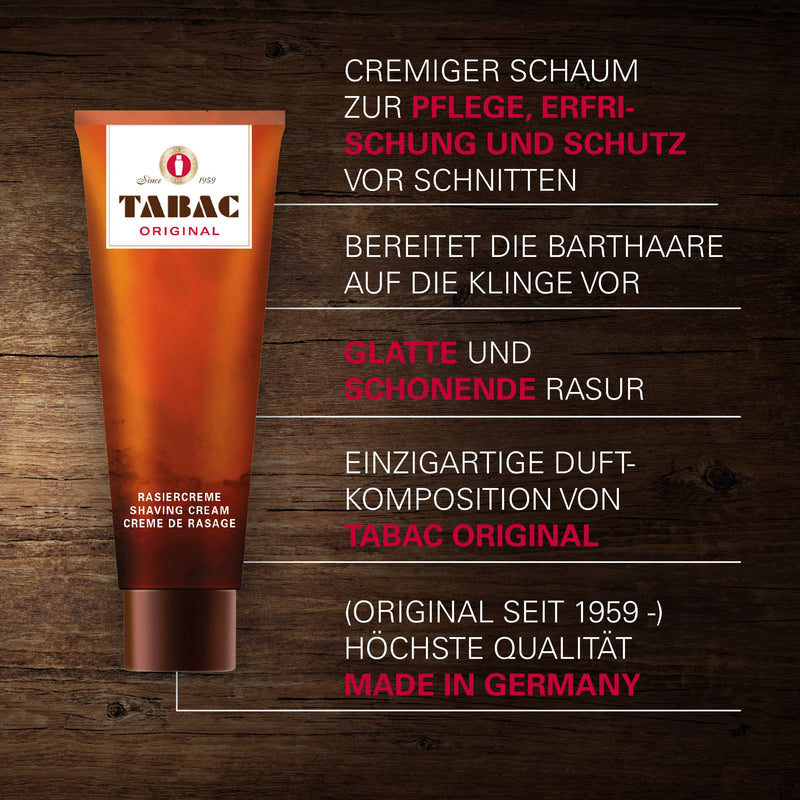Tabac® Original | Shaving cream with the unmistakable scent of Tabac Original - optimal preparation for a close wet shave - Original Since 1959 | 100ml - NewNest Australia