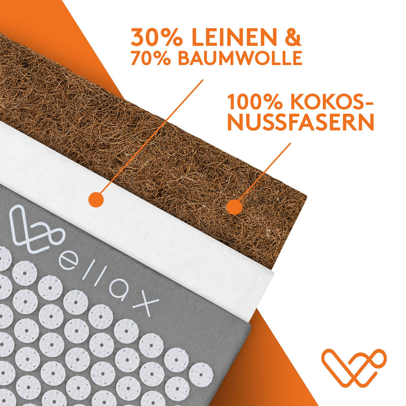 Wellax [The Original] - Acupressure Mat With Cushion - Filled With 100% Coconut Fibers - Relieves Tension And Promotes Blood Circulation - Massage Mat With Acupressure Cushion - Awarded Byvergleich.Org - NewNest Australia