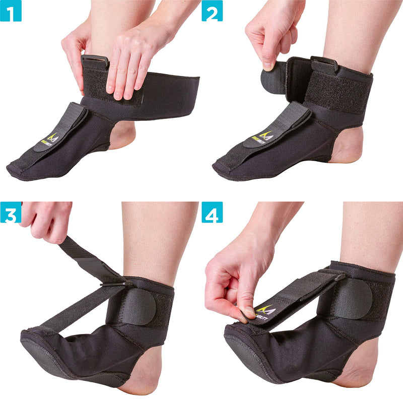 BraceAbility Plantar Fasciitis Night Socks | Soft Stretching Boot Splint for Sleeping, Achilles Tendonitis Foot Support & Heel Pain Relief Compression Sleeve (Large) Large - NewNest Australia
