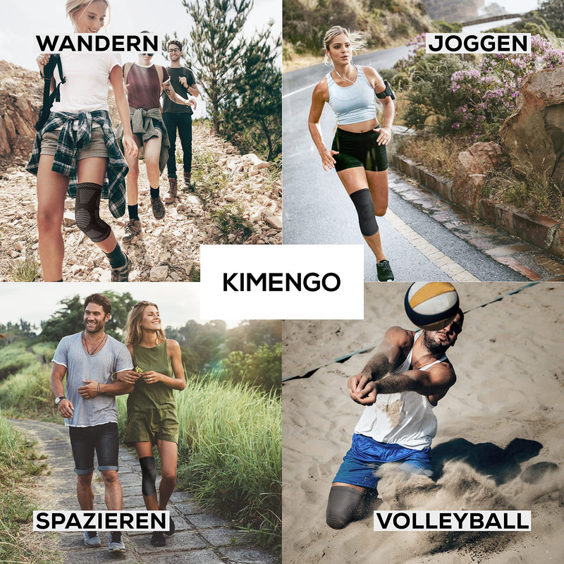 Kimengo Knee Bandage [2 Pieces] Bandage Knee With 4-Fold Compression Knee Bandage Women'S Sweat-Absorbing Knee Bandage Men Breathable Fabric Non-Slip Waistband [4] Various Sizes Knee Support - NewNest Australia