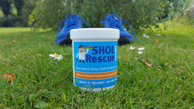 Foot and shoe powder 100g - Odour remover and eliminator - Developed by a registered podiatrist Shoe Rescue is a 100% natural deodorant remedy to eliminate smelly shoes and feet - Keeps feet fresh - NewNest Australia