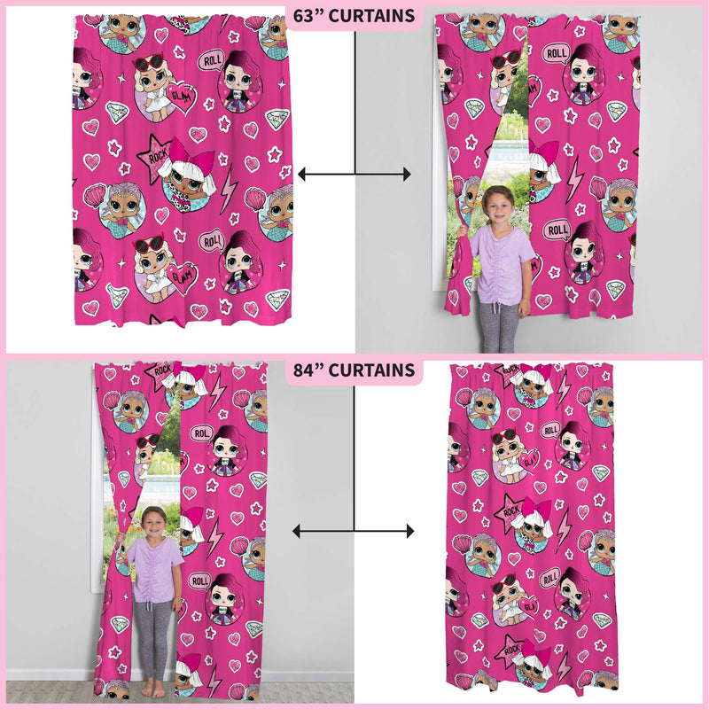 NewNest Australia - Franco Kids Room Window Curtains Drapes Set, 82" x 84", LOL Surprise 